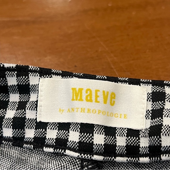Maeve Anthropologie Black/White Gingham High-Rise Legging/Pant Stretch Nylon 4 - Picture 10 of 16